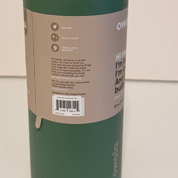 Owala FreeSip 32oz Stainless Steel Water Bottle Green Travel Tumbler New - Picture 8 of 8
